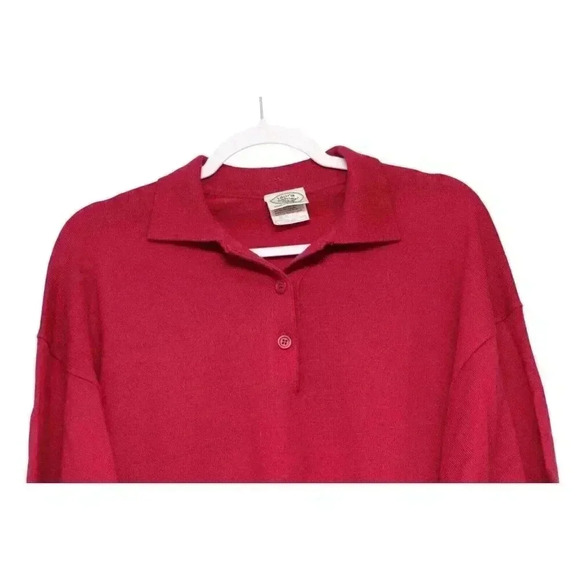 Laura Ashley Collared Henley Sweater Blouse Size XL 100% Lambswool Preppy - Picture 2 of 11